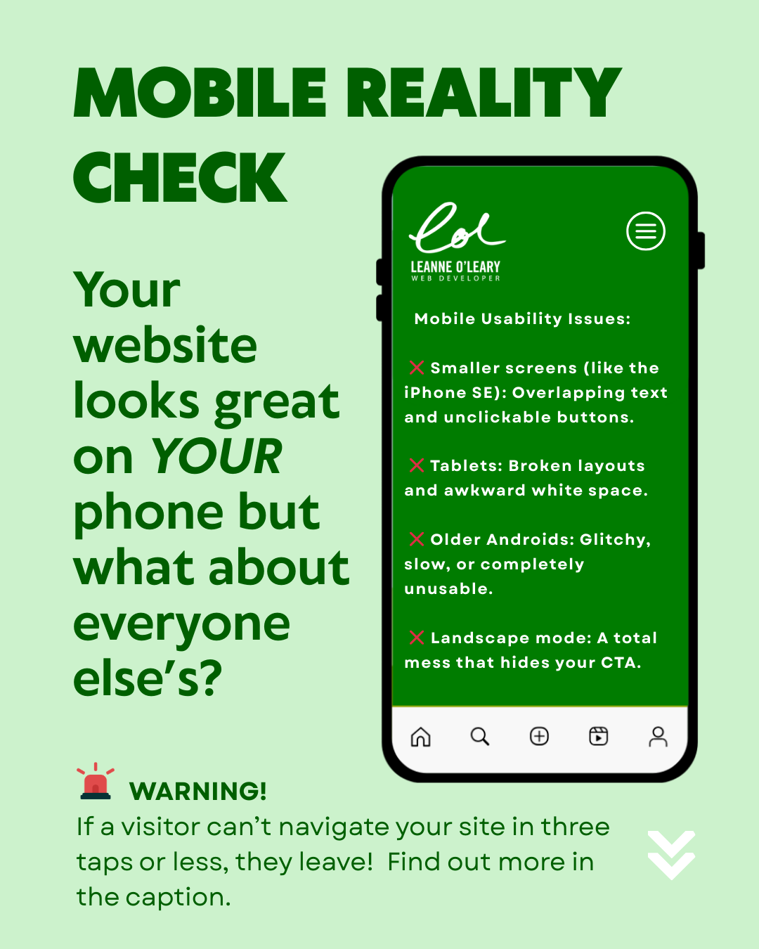 Mobile Usability Issues on Small Business Websites
